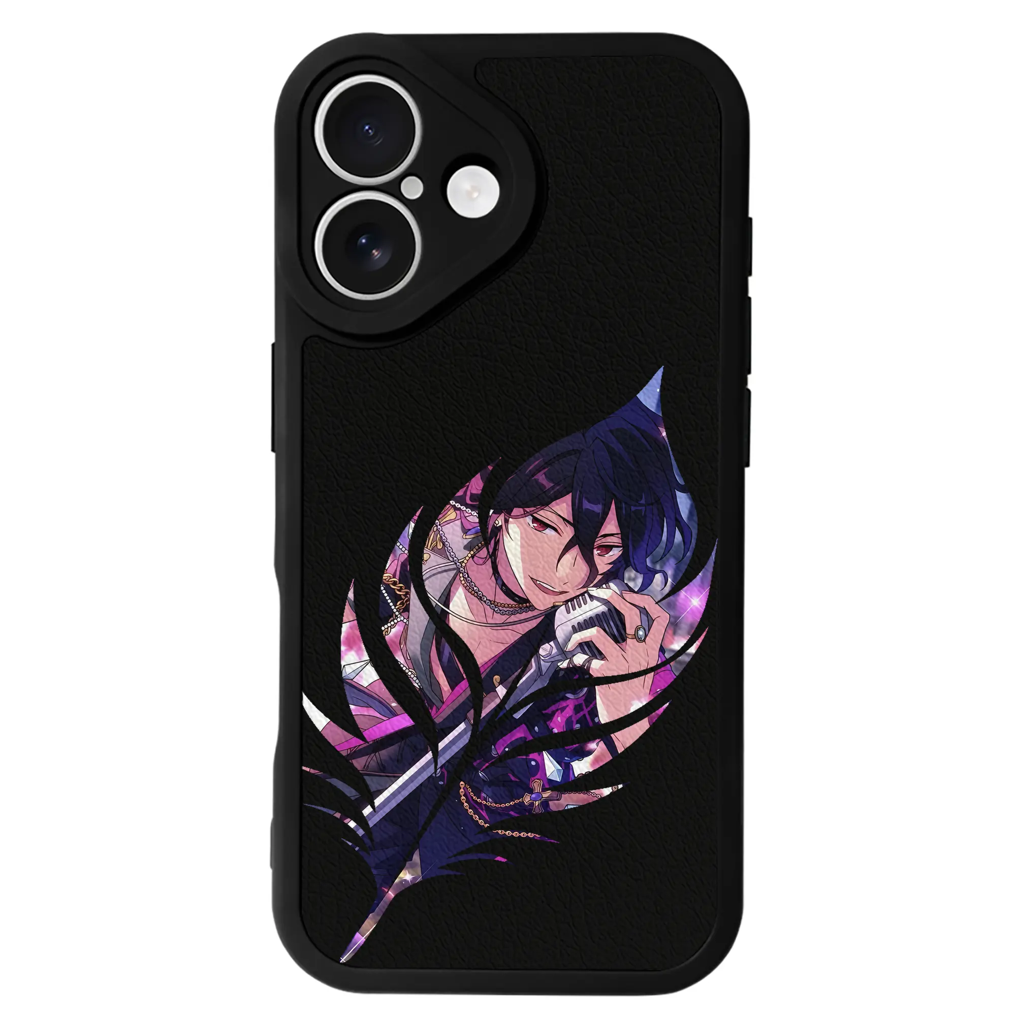 あんさん ぶる グッズ UNDEAD 朔間零 - IPhone 16シリーズ対応 ・ シリコンスマホケース ・ レザー調 ・ 高精度フィット ・ 耐衝撃 ・ ワイヤレス充電対応 ・ 精密カット